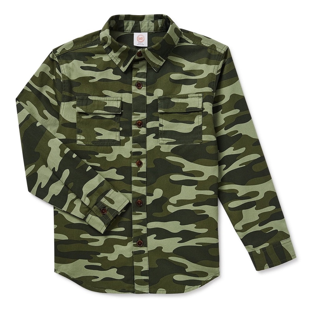 Wonder Nation Boys button down Camouflage Shirt